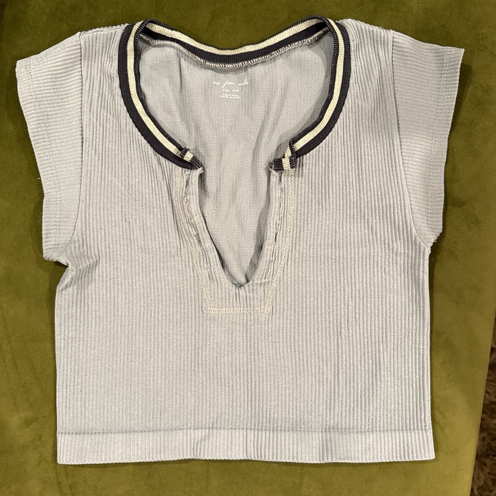 Urban Outfitters Gray Ribbed Crop Top